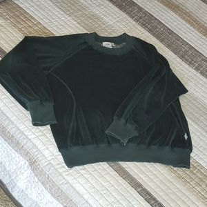 Good American green velour sweatshirt